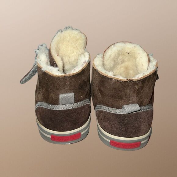 Toddler See Kai Run Devon Genuine Shearling Lined Sneaker Brown Size 12 - Picture 5 of 9